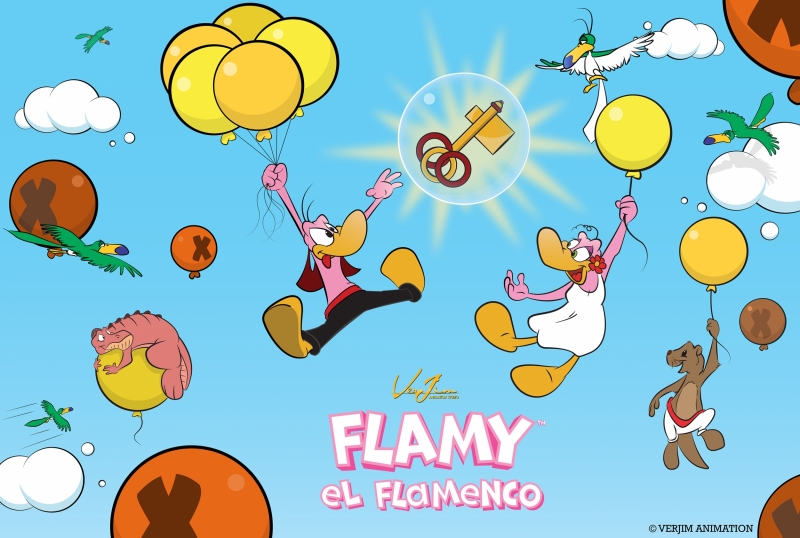 Cartoon Springboard The Adventures of Flamy el Flamenco