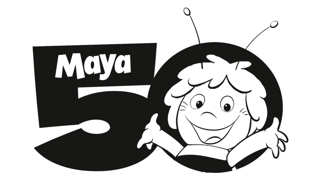 La abeja Maya DeAPlaneta Entertainment 50° aniversario logo