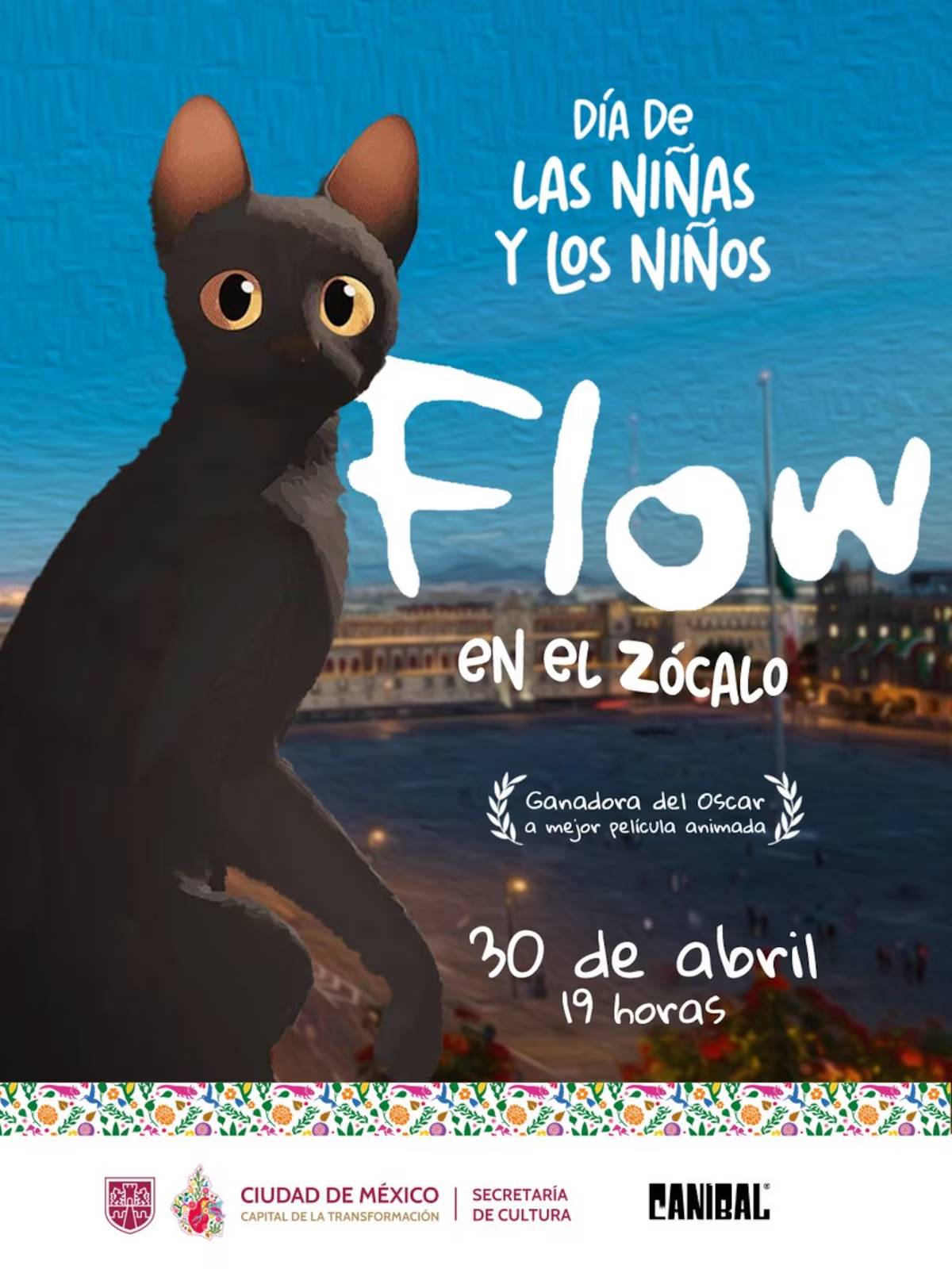 Flow Gints Zilbalodis proyección Zócalo Ciudad de México