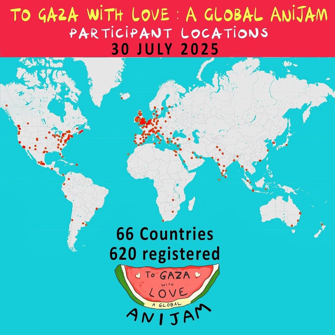 To Gaza, With Love A Global Anijam mapa