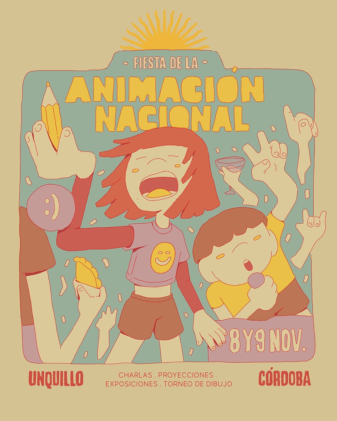 Fiesta de la Animación Nacional Póster Cartel Afiche Lucas Mercado Argentina