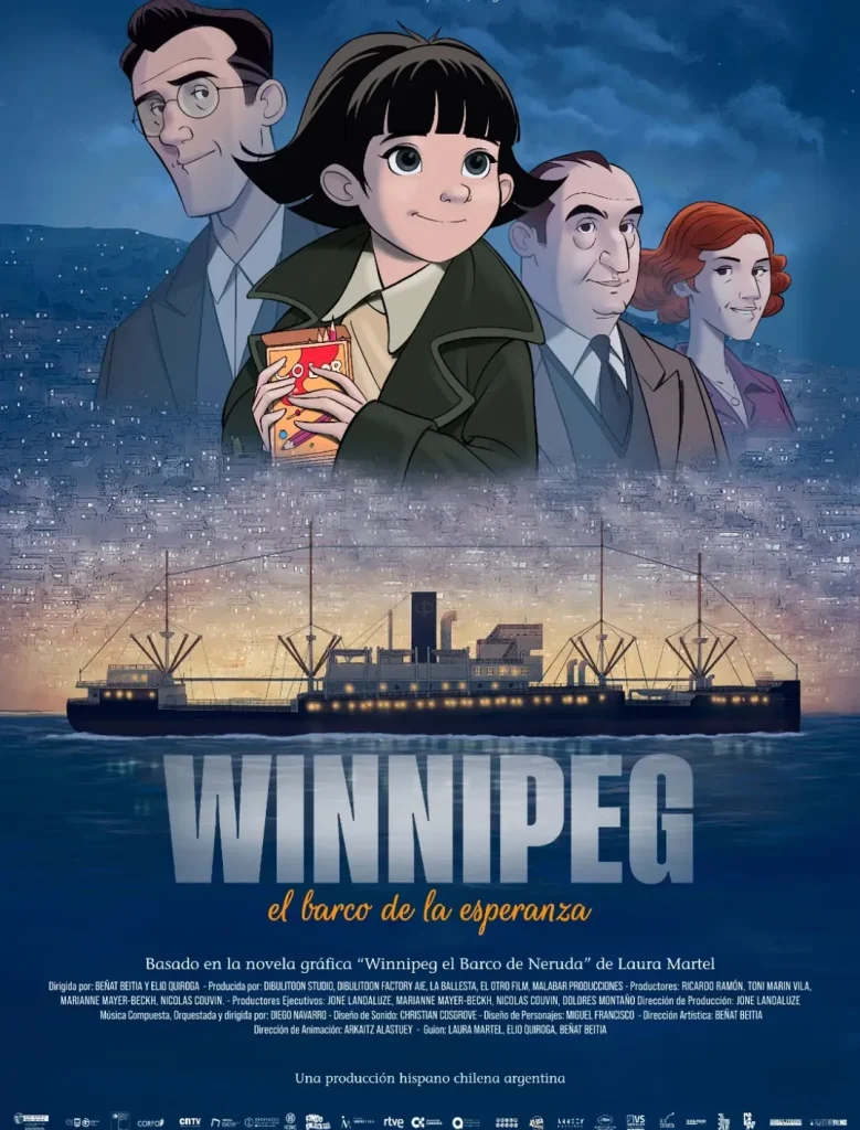 Winnipeg El barco de la esperanza Elio Quiroga Beñat Beitia Dibulitoon El Otro Film La Ballesta Malabar Producciones España Argentina Chile póster