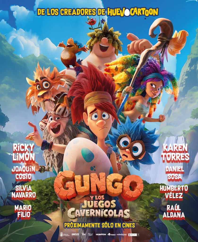 Gungo y los Juegos Cavernícolas Gabriel Riva Palacio Rodolfo Riva Palacio 3Doubles Producciones Huevocartoon España México póster